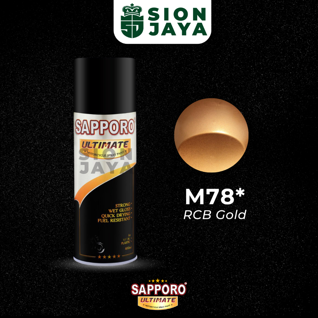 Pilox / Pylox / Cat Semprot Sapporo Ultimate Metallic Gold/ Emas Metalik buat velg M78 RCB Gold