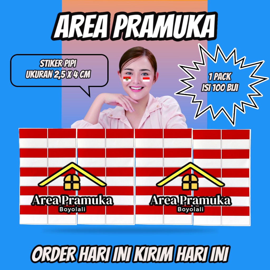 

Stiker pipi merah putih per100 pcs