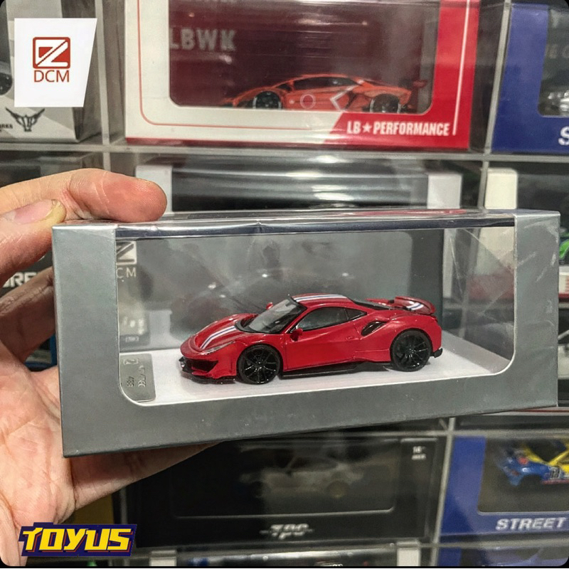 DCM - Ferrari 488 Pista Red with Blue White Stripes