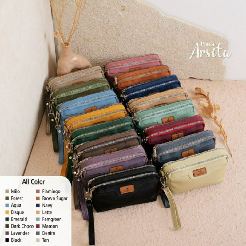 Pouch Arsita by Aqlan Clutch Dompet Handphone - 2 ruangan