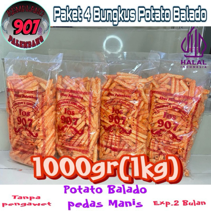 

PAKET 4 bungkus POTATO BALADO PEDES MANIS