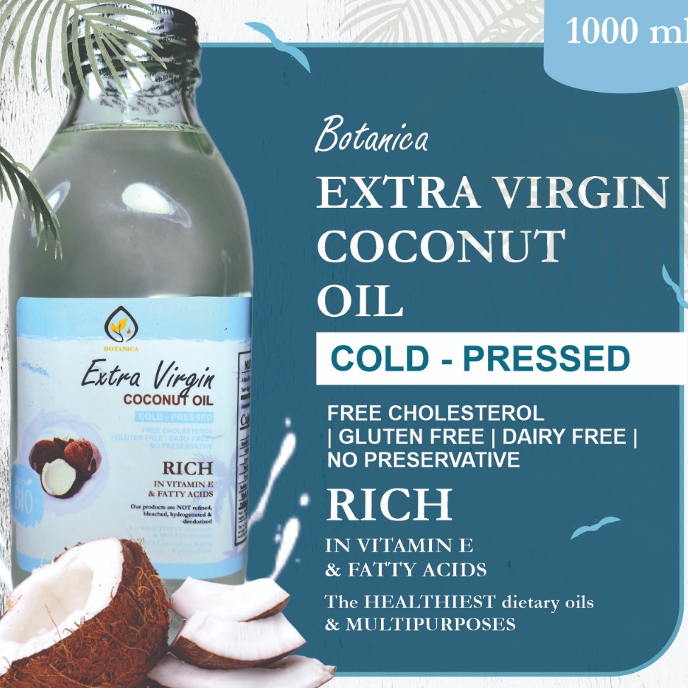 

Botanica VCO Virgin Coconut Oil 1 Liter1 mL Food Grade Cold Pressed Process Certified