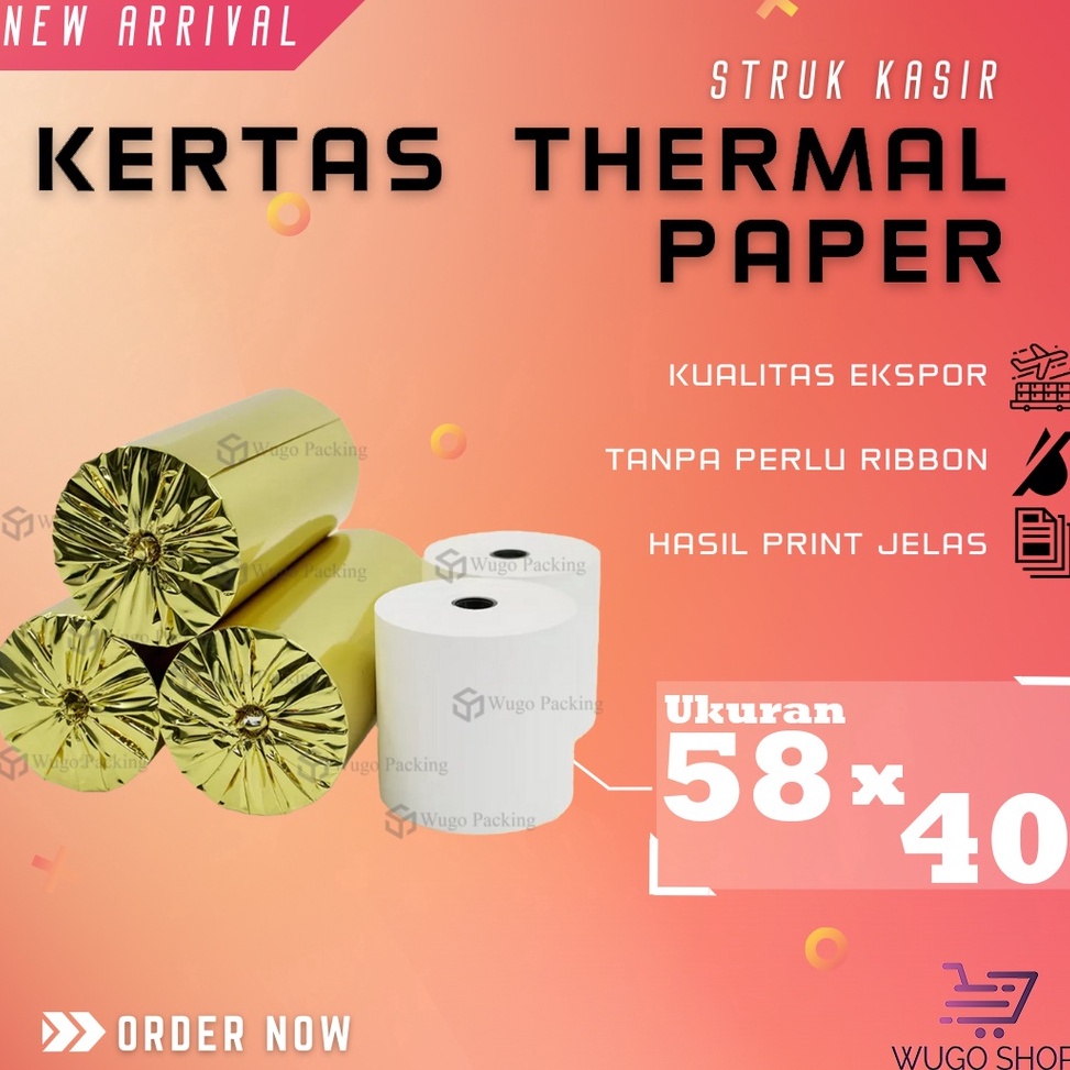

ART Y4A Kertas Kasir Struk Paper Roll 58x4mm Thermal POS Receipt Printer
