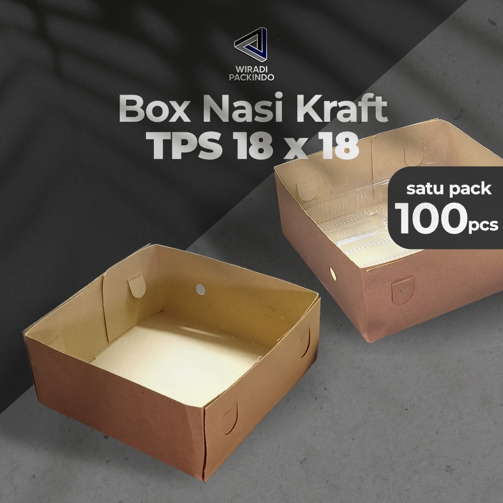 Kotak Nasi Kraft 18x18 Kotak Nasi  / Kotak Kue Snack