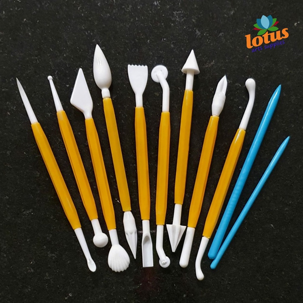 

ART C43N VTEC Clay Knife Plastik set 11 Alat Ukir Fondant Modelling Clay Tool