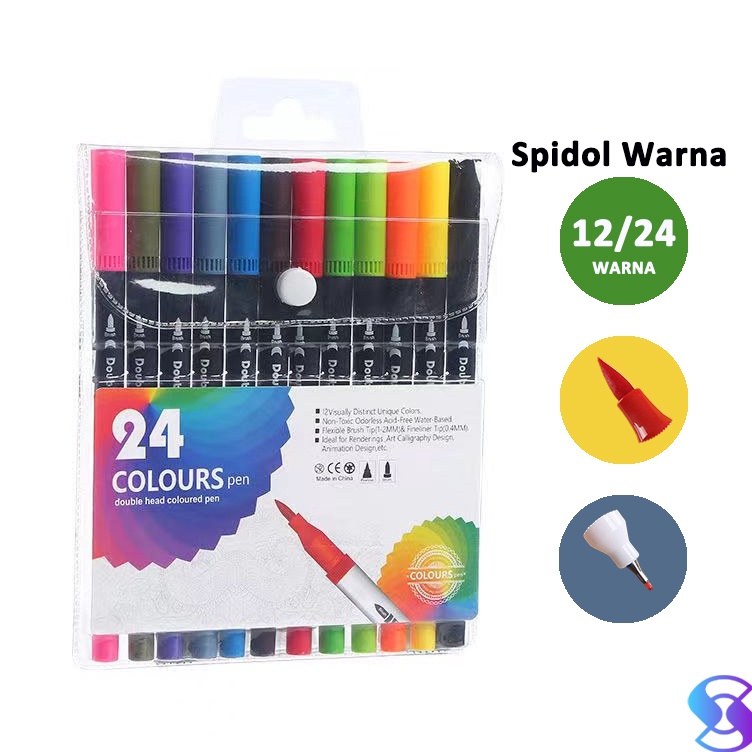 

ART N97L Watercolor Marker Pen Spidol Warna Brush Pen 1224 WarnaSuning Mall