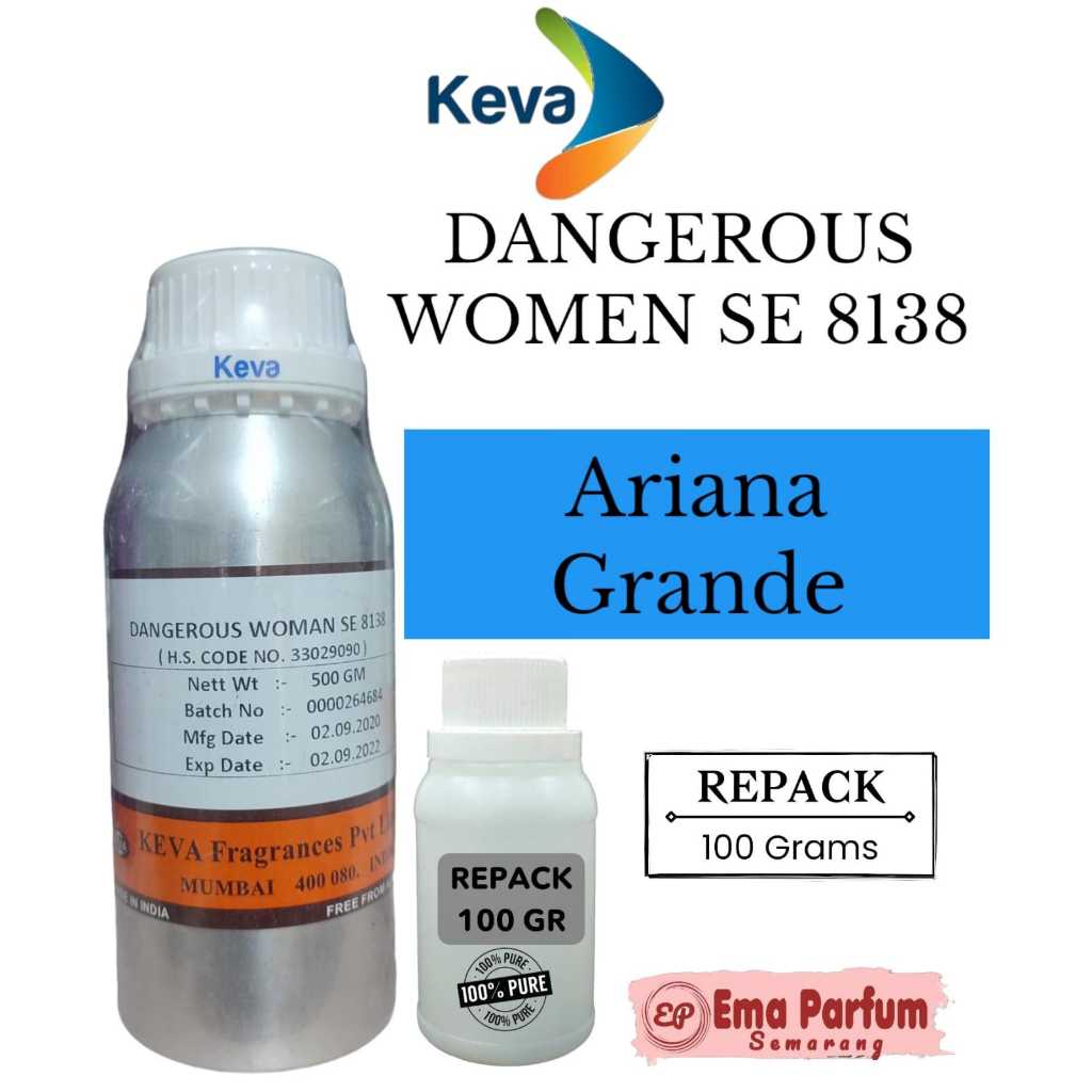 (100 GR) DANGEROUS WOMEN BY KEVA KEMASAN 100 GRAM REPACK SEARAH AR1AN4 GRNDE. BIBIT PARFUM MURNI 100