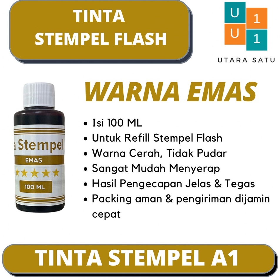 

First Now Tinta Stempel Flash Warna Emas 1 ML
