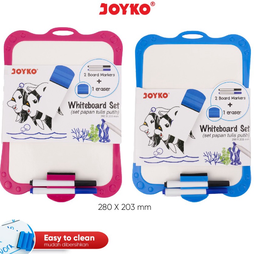 

Hadir Irit Whiteboard Mini JOYKO WBS17CO Papan Tulis Putih Set Spidol Penghapus 17 CO