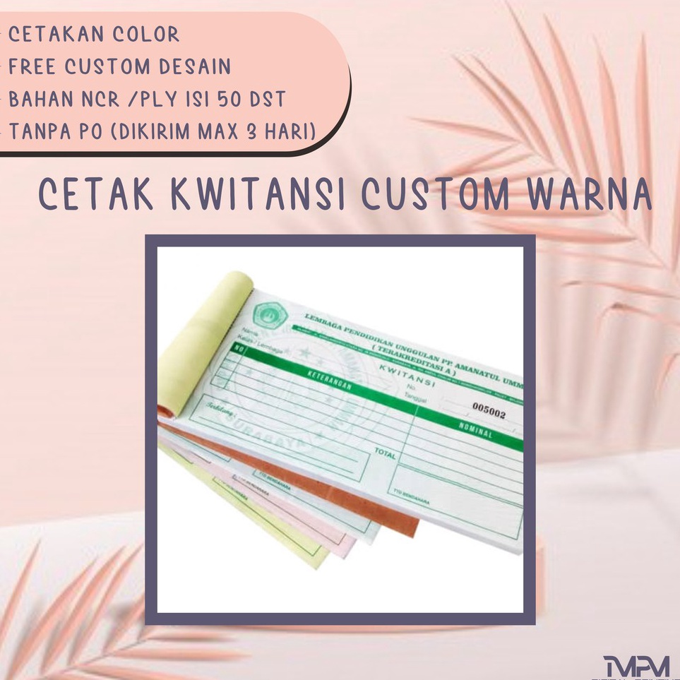 

Diskon Sekarang CETAK KWITANSI CUSTOM WARNA