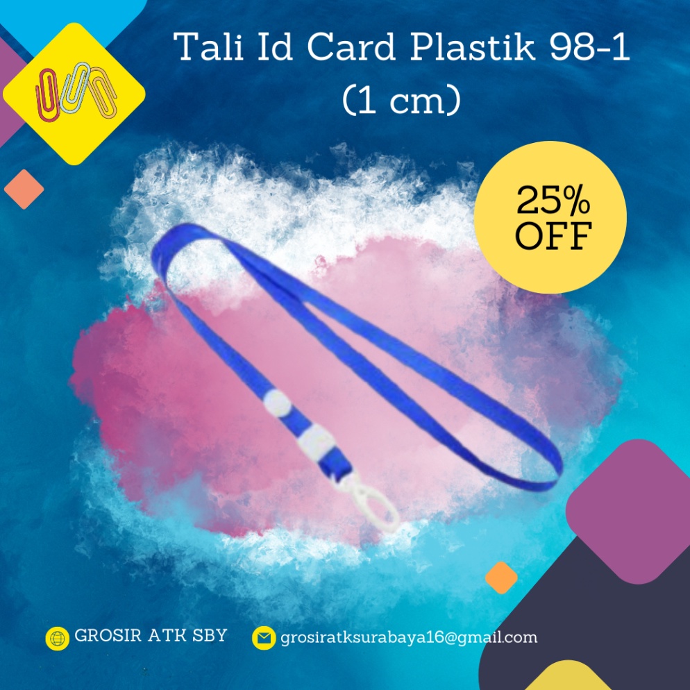 

ART A38C Tali ID Card Strap Cantol Plastik 981 1 cm Harga Per 1 Pcs