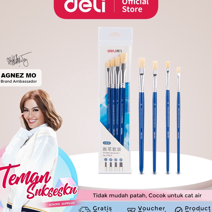 

Murah Diskon Deli Paint Brush Kuas Lukis Kuas Cat Air Isi 6pcs 73922 73923