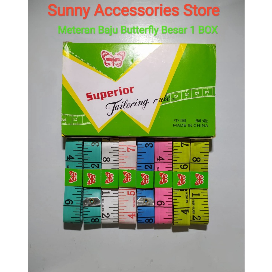 

Harga Terupdate Meteran Baju Badan Kain Besar 15 Cm 6 Inch Butterfly 1 Box 1 Lusin Original Product