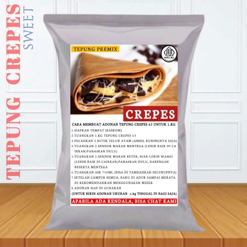 

Tepung Crepes Sweet 1 kg Renyah Kriuk Harum Original