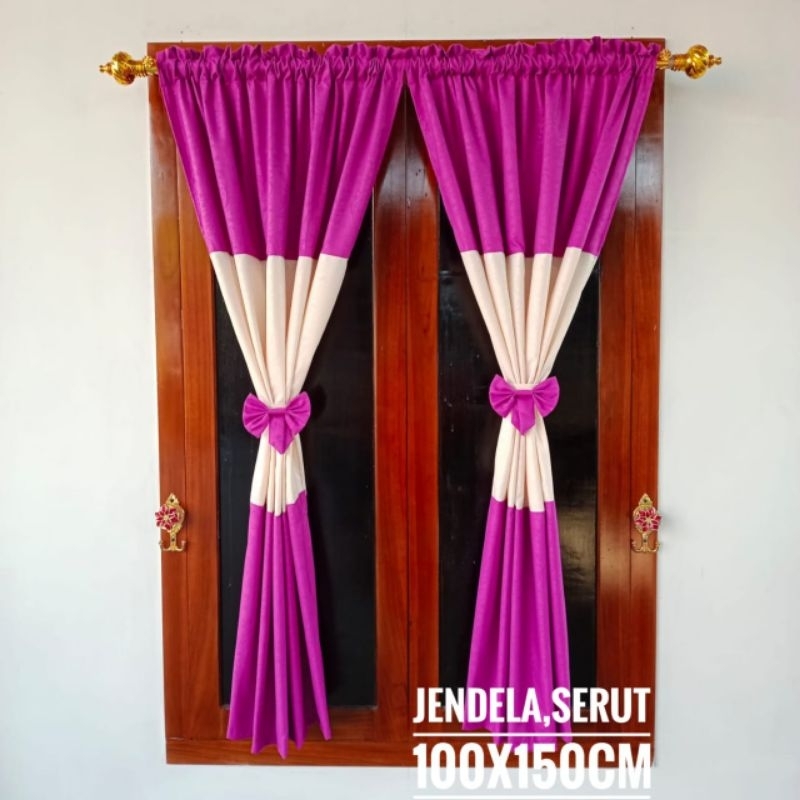 Gorden jendela aestethic pendek minimalis ungu pink fanta (GRATIS PITA)GROSIRR