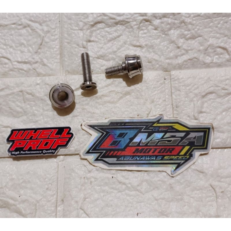 BAUT RING BOSHING BOSING GANJEL BATOK KUPINGAN LAMPU STAINLESS STENLIS PANJANG 10MM WP WHELLPROF COC