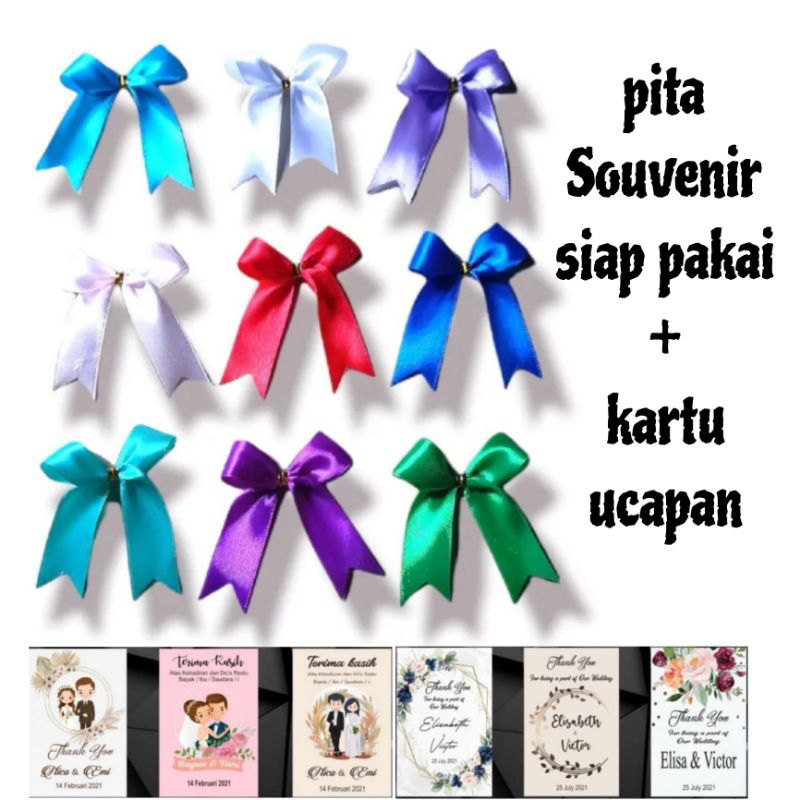 

Pita siap pakai (100pcs) / Hangtag kartu ucapan / hangtag kartu lebaran / pita hangtag souvenir