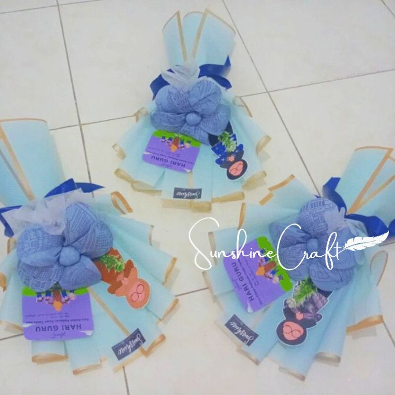 Buket Hijab Motif Standart Topper | Buket Hari Guru | Buket Guru | Buket Hijab Guru | Buket Hijab Wi