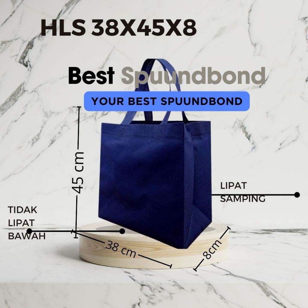 

Tas Spunbond Goodybag Laken Model Tali Ukuran 38x45x8 Tebal 65GR