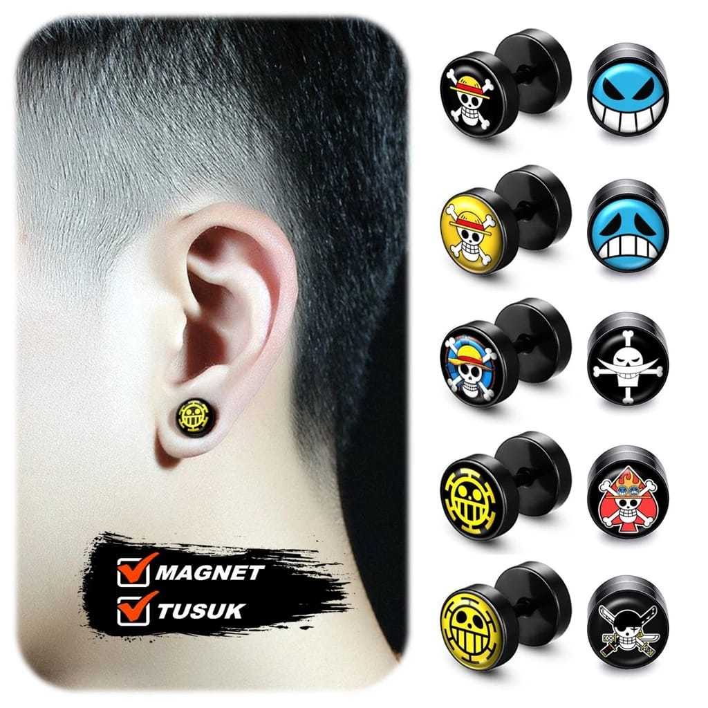 Anting Magnet Anime One Piece Anting Magnet Pria