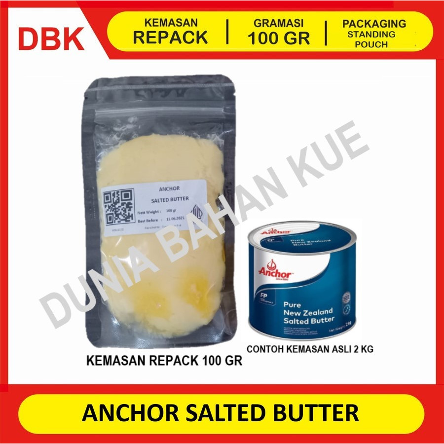 ANCHOR SALTED BUTTER REPACK 100 GR / BUTTER ANCHOR / ANCHOR MENTEGA