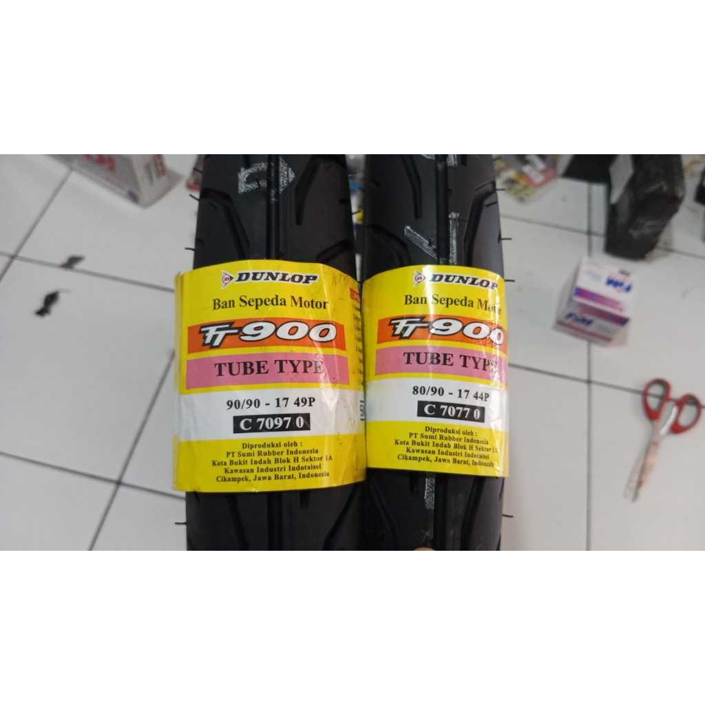 BAN TUBETYPE DUNLOP TT900 RING PELEK 17 / 18 UKURAN 250-17 / 275-17 / 300-17 / 70/90-17 / 80/90-17 /