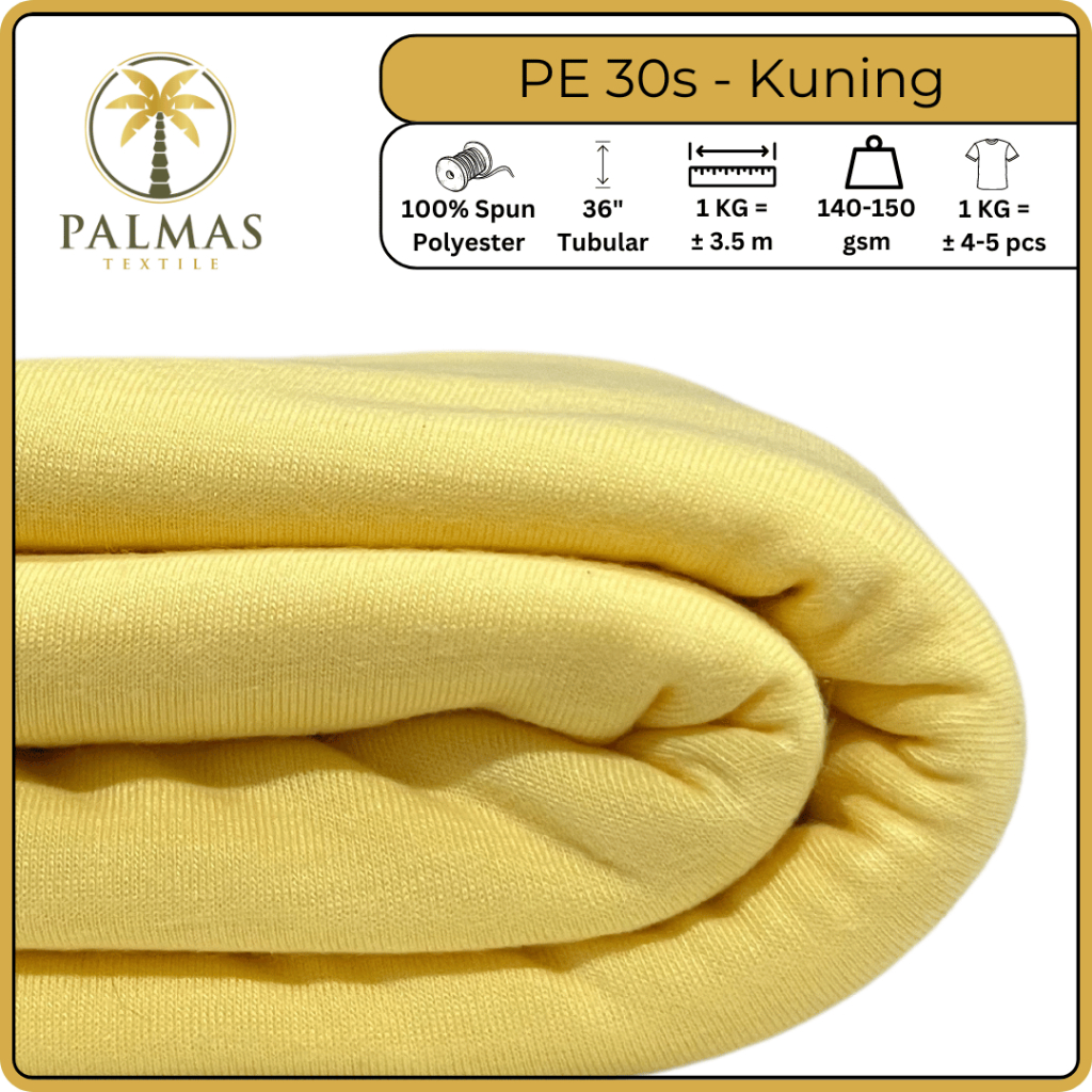 Kain PE 30s - Kuning (Bahan Kaos)