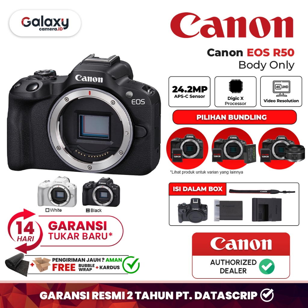 Canon EOS R50 Body Only Kamera Mirrorless Canon Garansi Resmi
