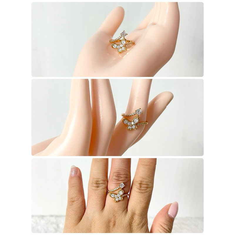 CINCIN KUPU-KUPU BESAR PERMATA KUALITAS PREMIUM ANTI KARAT