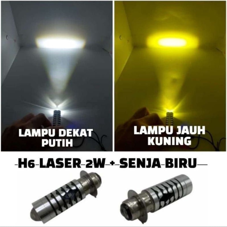 KODE R76C LAMPU LED UTAMA DEPAN H6 LASER PLUS SENJA BIRU BEAT VARIO SUPRA X 125 NEW FIT FI SMASH JUP