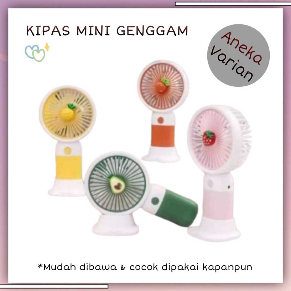Kipas Angin Mini Karakter Buah Portable Kipas Angin USB Genggam Karakter Kipas Angin Stand Kipas Ang