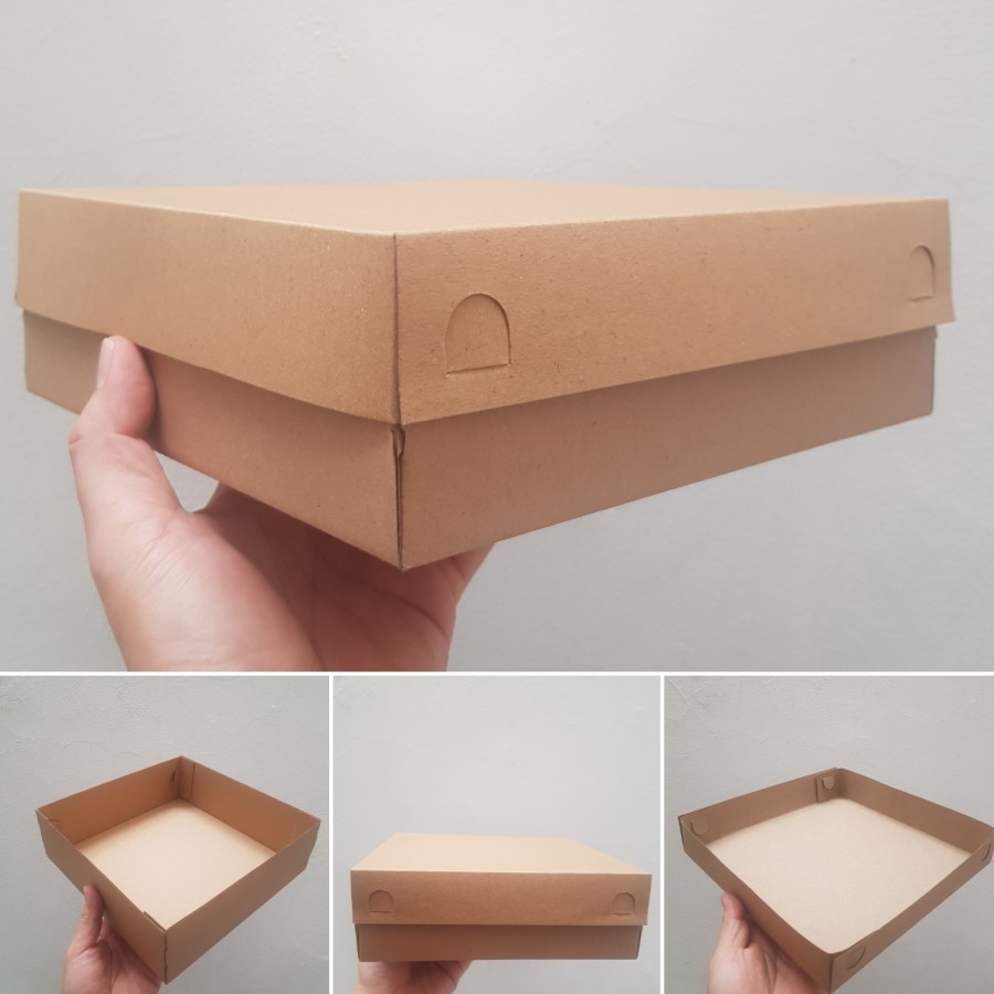 (12 Pcs) Box Pizza Lapis Legit Kotak Kue Bolu Dus Snack Nasi Kotak Kemasan Nasi Bakar Rames 22x22x7 