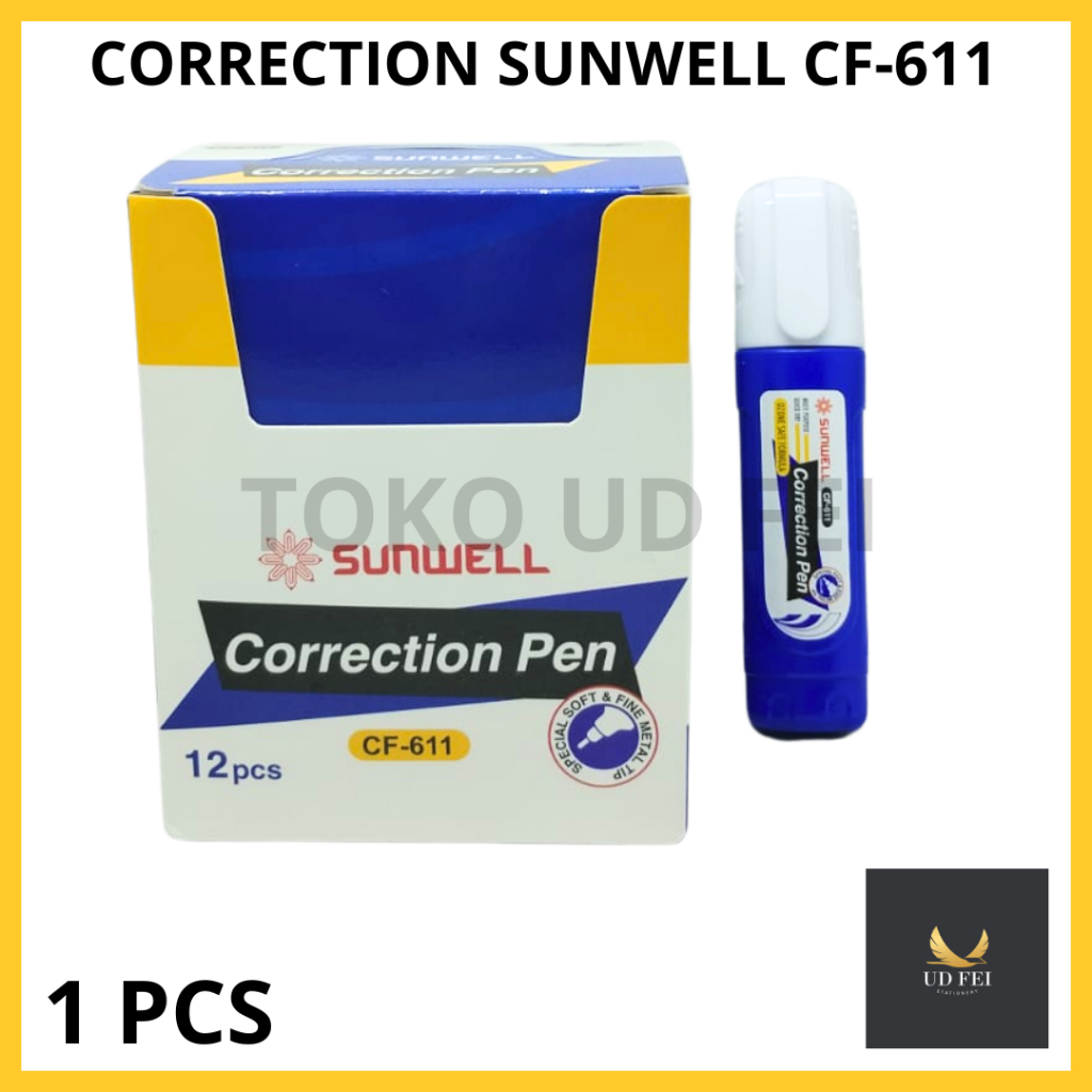 

(1 PCS) Tipe X SUNWELL 612/ Stipo Sunwell 611/Stipo Kertas Sunwell/Correction Pen Sunwell