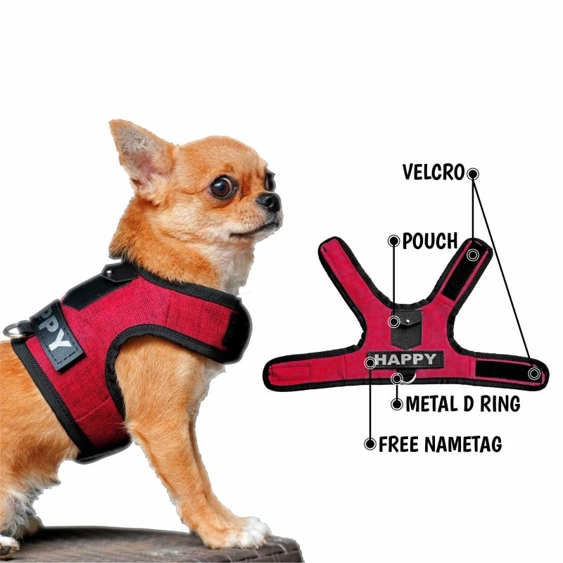 Baju Anjing Kecil model Kantong Kulit || Harness Anjing kecil