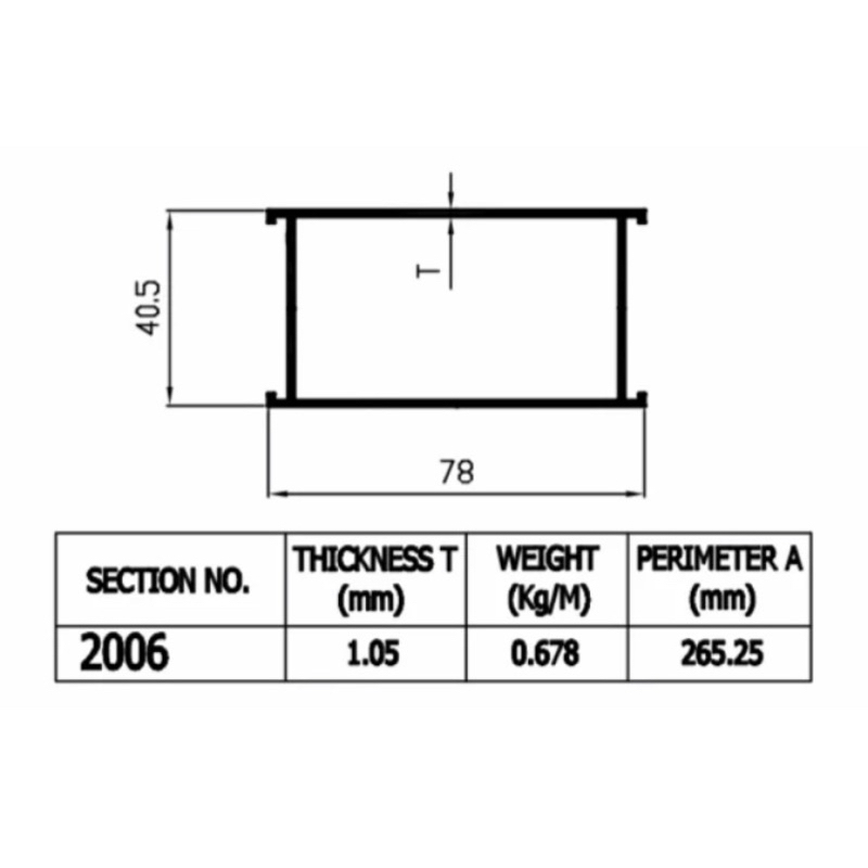 Aluminium Dacon Swing Door 2006 Tiang Engsel Variasi Aluminium Batangan