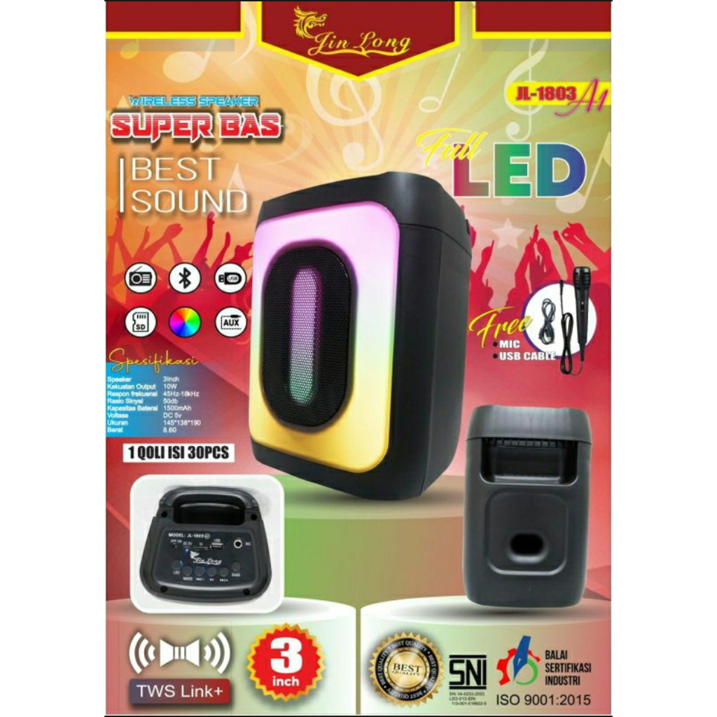 Speaker Wireless Bluetooth Jinlong JL1803 A1/A2