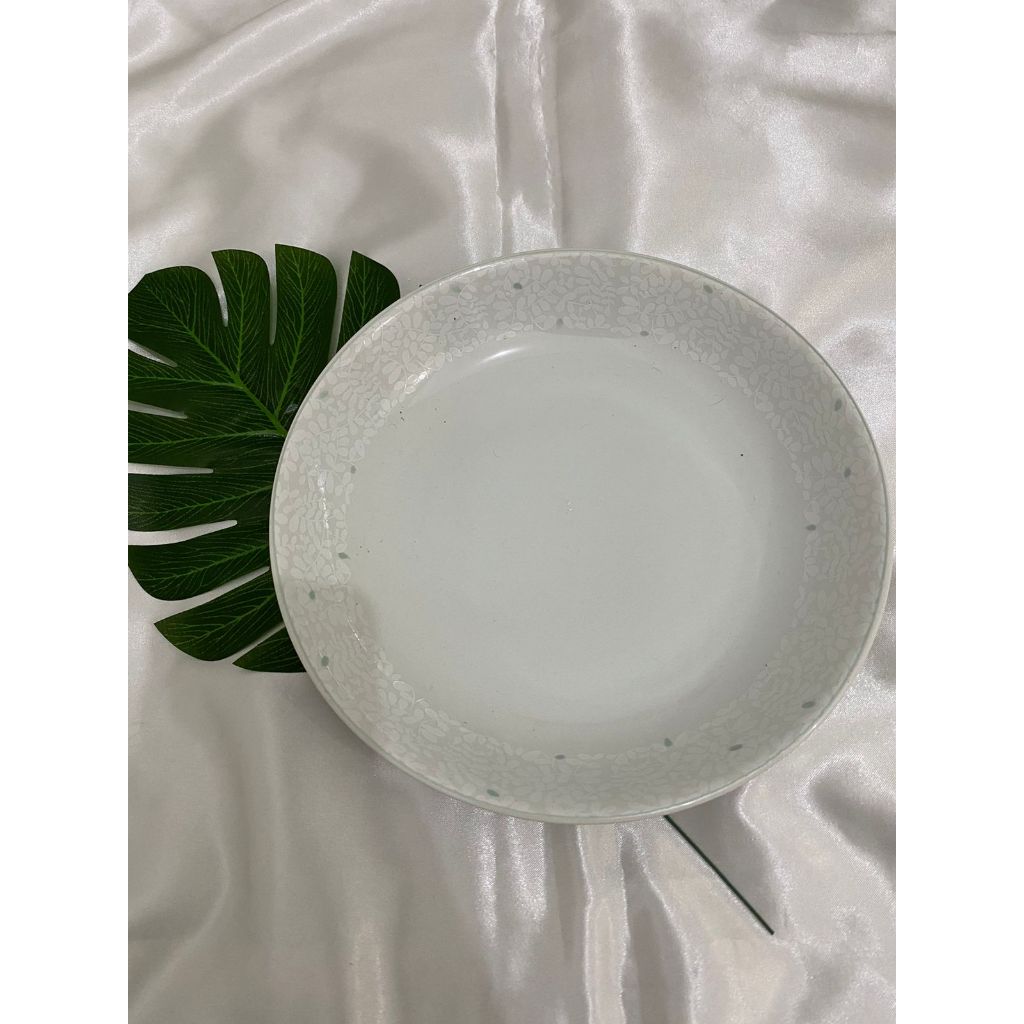PLATE,PIRING KERAMIK | PLATE MAKAN | PLATE SAJIAN | PLATE SALAD | PLATE SERBAGUNA MOTIF DAUN UK 20 C