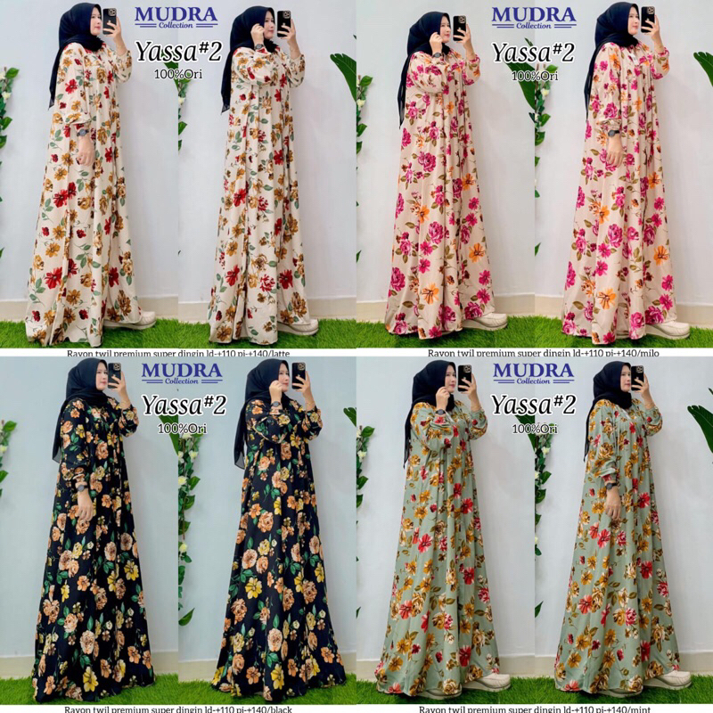 YASSA #2 • MUDRA • dress maxy maxi gamis rayon motif bunga