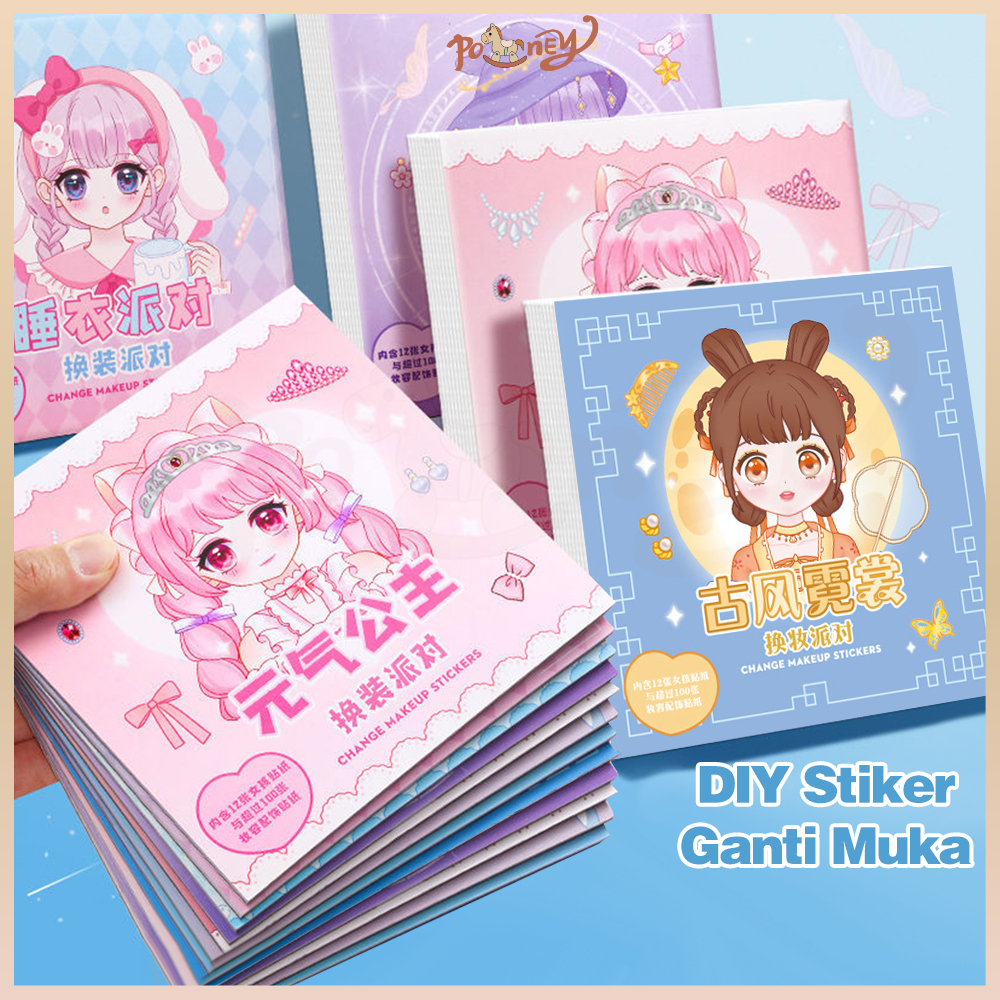 

Poney Buku Stiker Make UP Stiker Ganti Muka Stiker