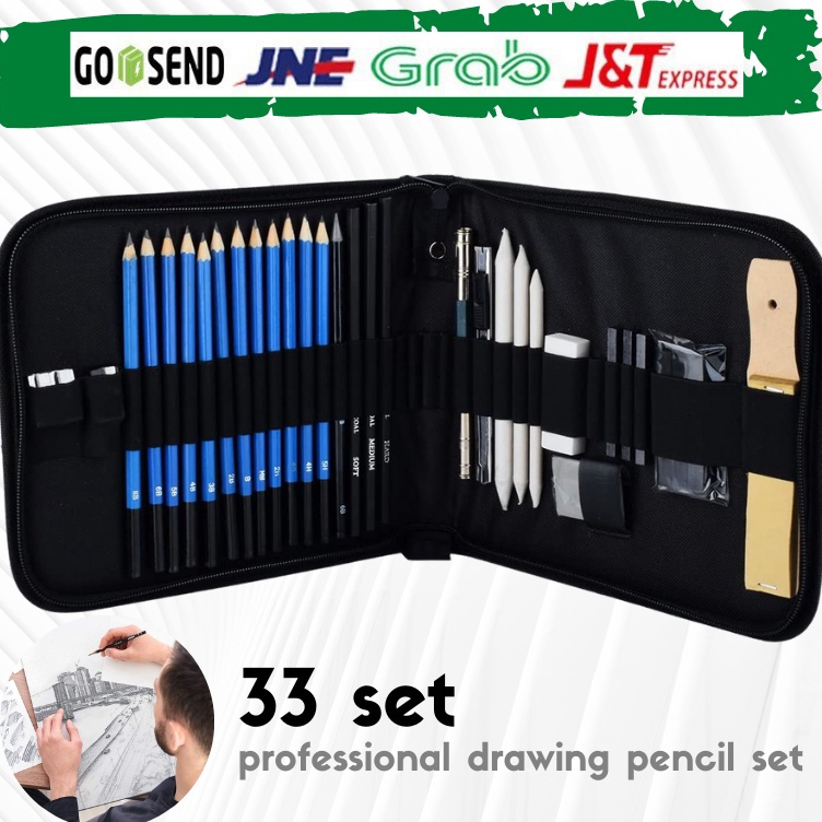 

ART X98B Termurah 33PCSSet Pensil Pisau Penghapus dan Pensil Gambar untuk Keperluan Sekolah Pencil Set