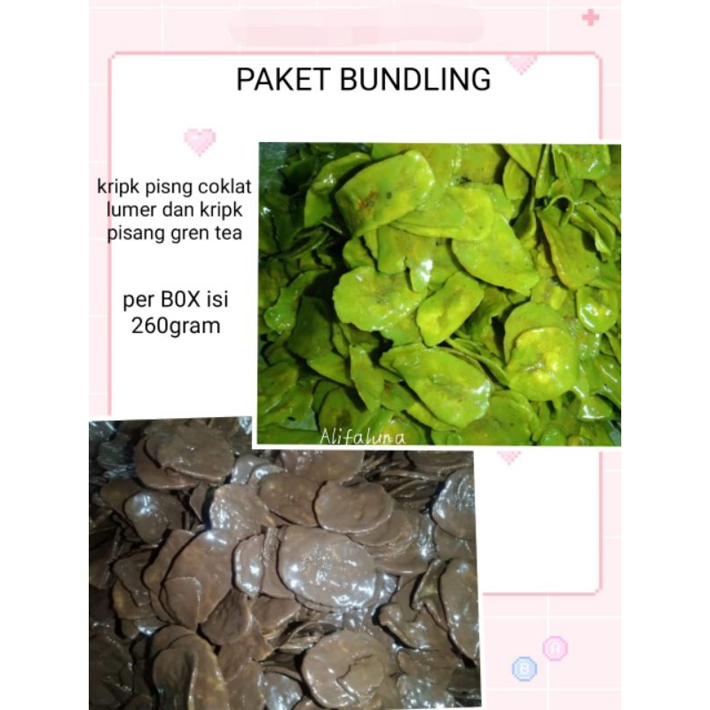 

paket BUNDLING 2 box pisang coklat lumer dan Gren tea 260gr total 520 gr