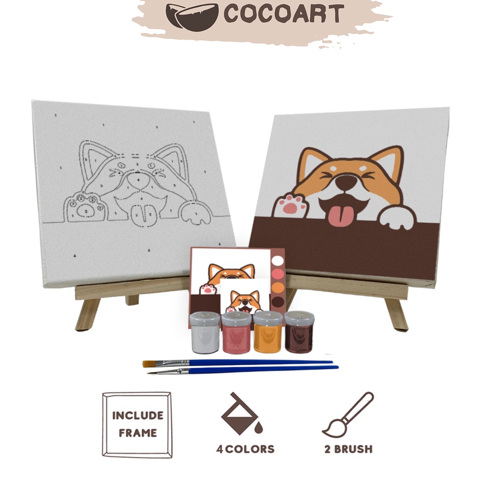 

ART V28R Paint By Number Kit Shiba Inu Doge Cocoartid I Kanvas 2 x 2 cm