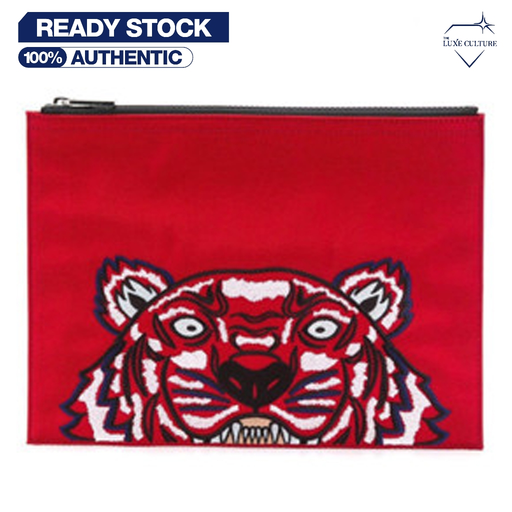 Kenzo Tiger Red Pochette / Tas Branded Original