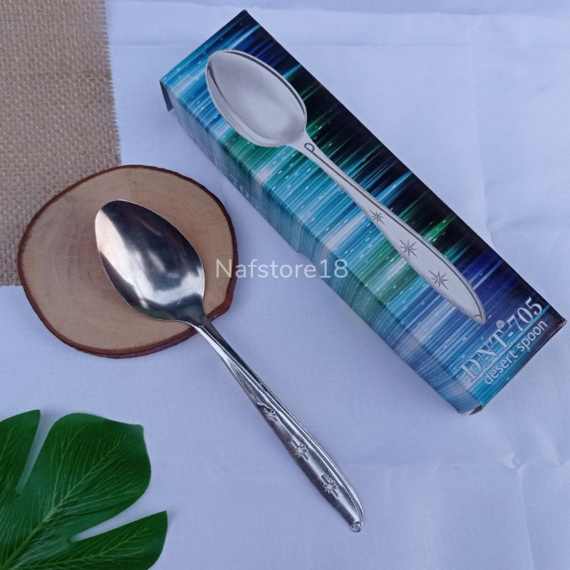 (6pcs) Sendok Makan Stainless 705 Tebal Gagang Motif Bintang / sendok murah