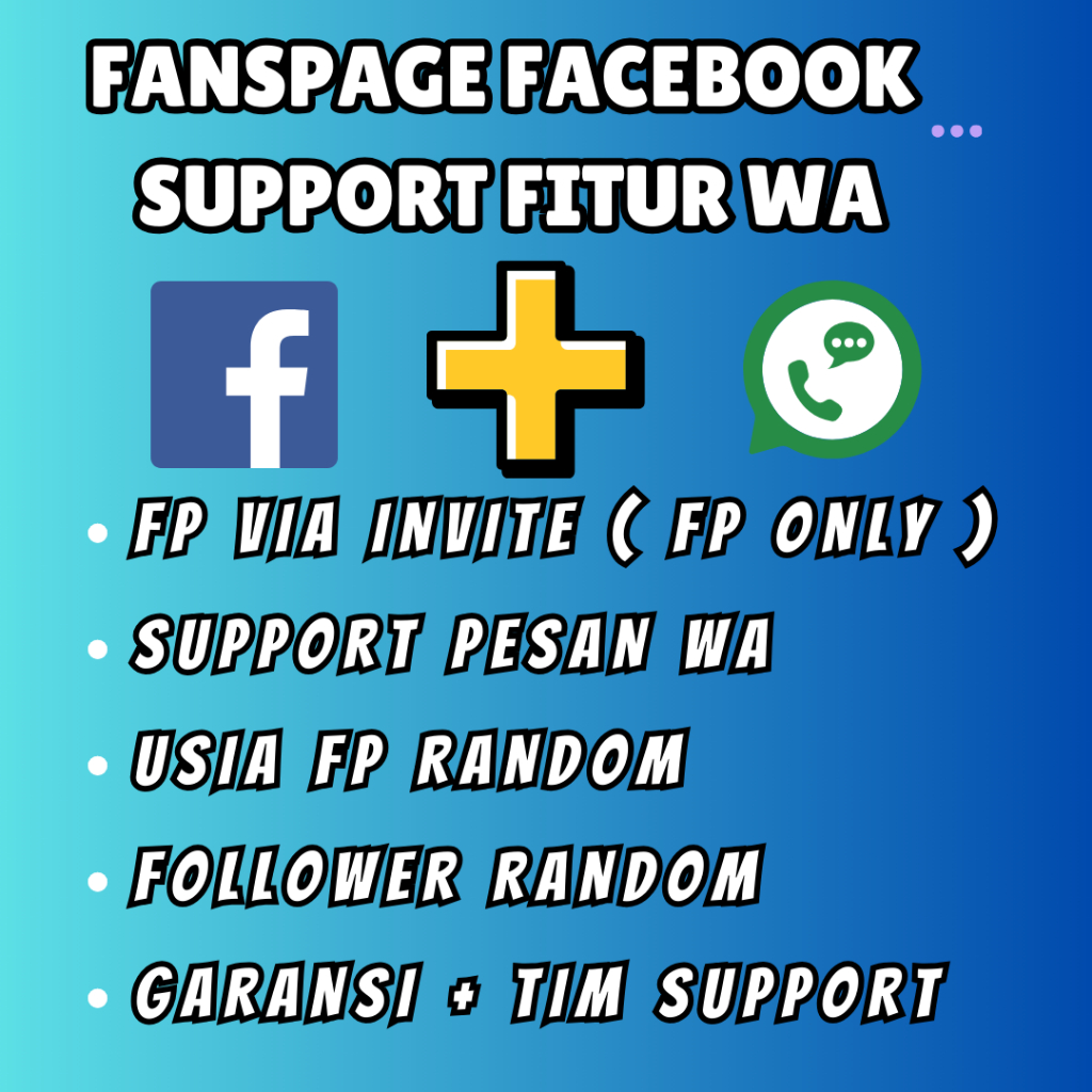Fanpage Facebook Tua Berfollower Support Fitur WA Untuk Iklan FB Ads