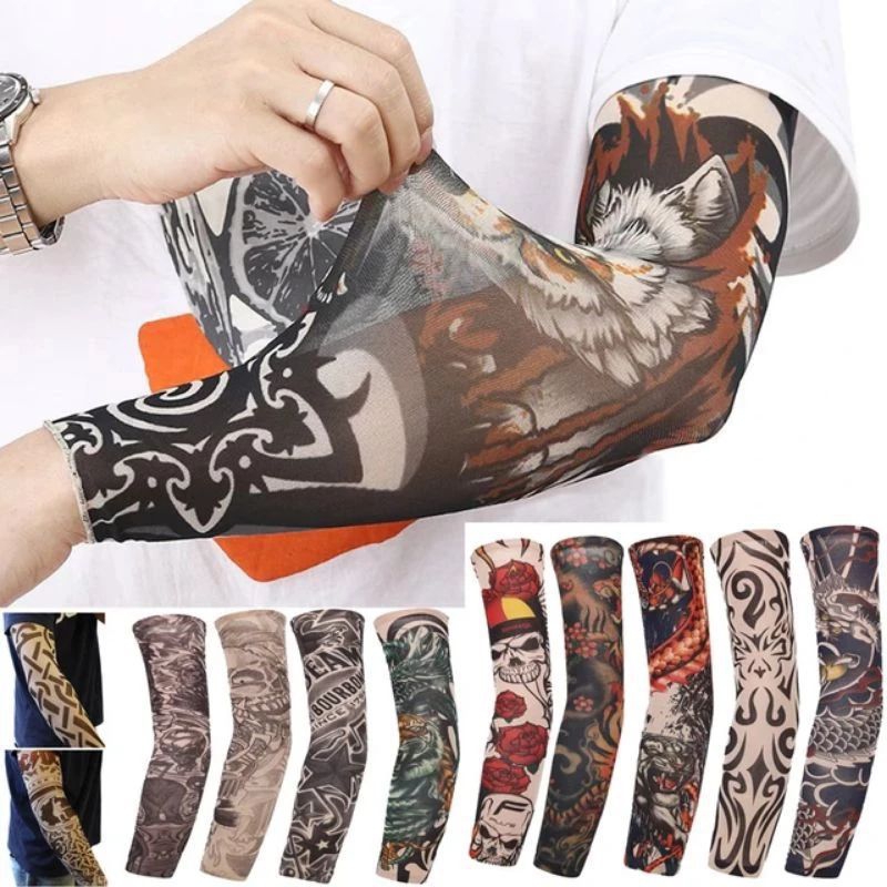 Sepasang Manset Tangan Motif Tato Keren Sleeve