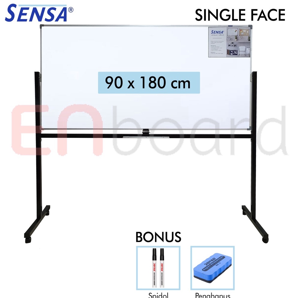 

ART I97O Papan Tulis Whiteboard White Board Standing Single Face Sensa 9 x 18 cm