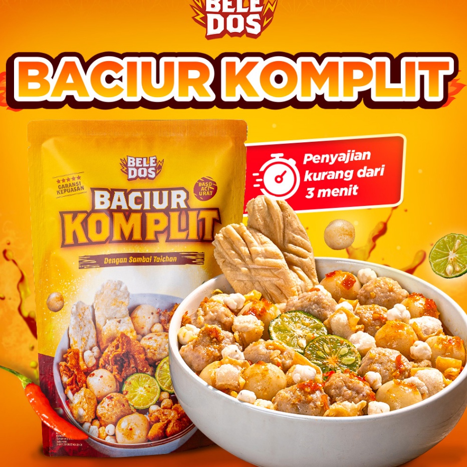 

Terbaru Beledos Baciur Komplit 16 Gram dengan Sambal Taichan