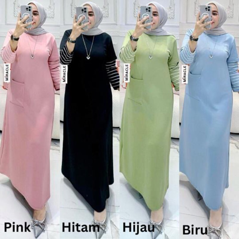 Ameena Midi Dress Kaos Textured Premium Import