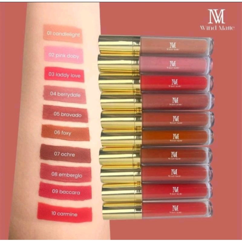 RK 10 Lipstik Matte Lip Cream Wind Lip Matte